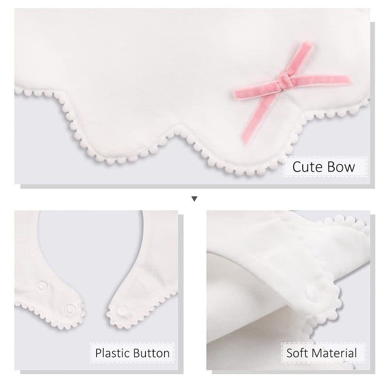 JANGANNSA 3 PCS Flower Baby Bibs Infant Burp Clothes for Baby Girls Saliva Towel Cotton Infant Toddler Girls Bibs(3 PCS -B) - Image 5